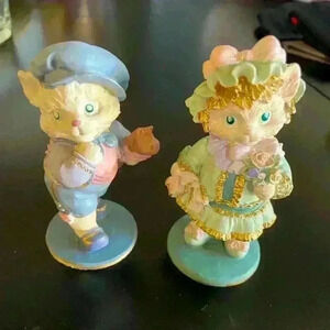 Cat Figurines Anthropomorphic Feline Expressions BJ Charles and Henry Vintage